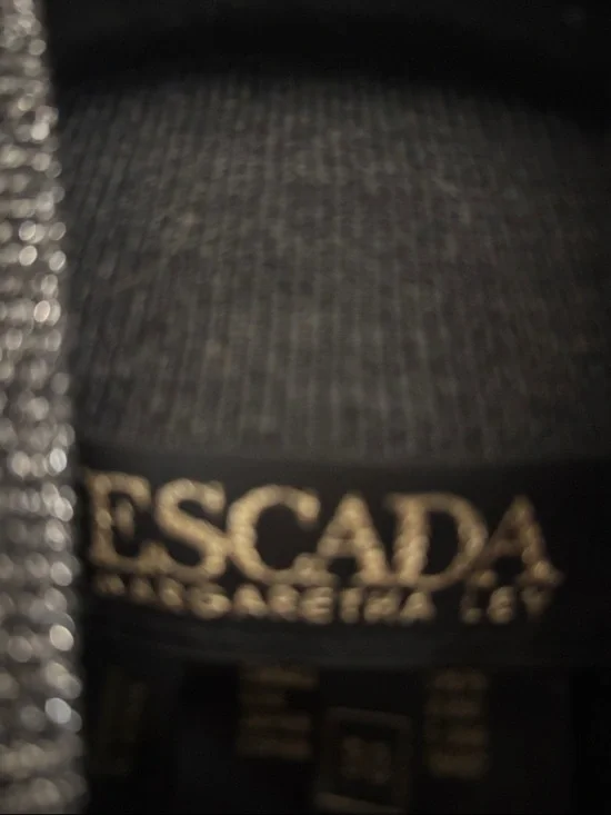 Escada Metallic Black and Gold Logo Sweater - Picture 2 of 3